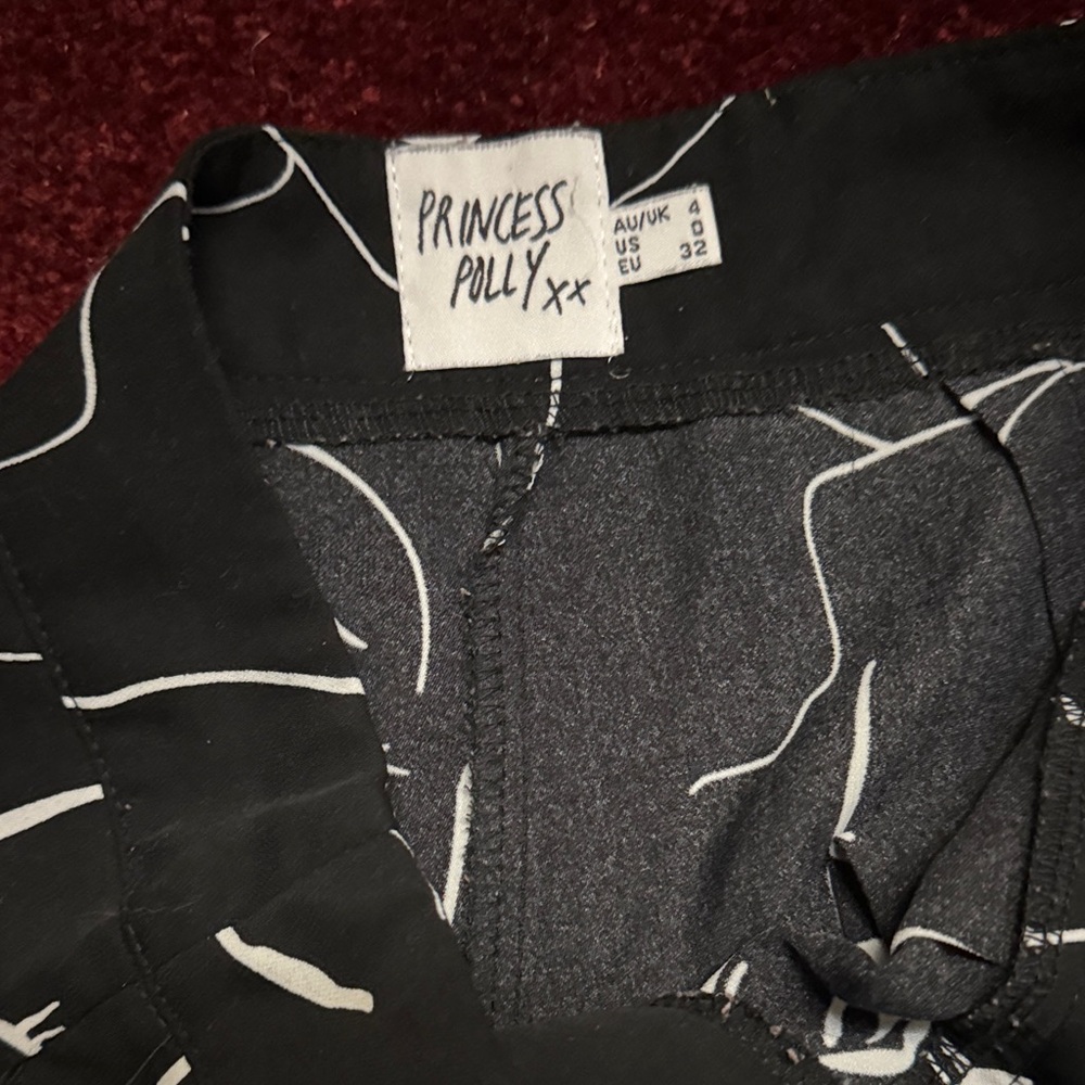 Princess Poly Stylish Black and White Face Print Pants